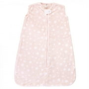 Hudson Baby Infant Girl Plush Sleeping Bag, Sack, Blanket, Pink Star, 0-6 Months